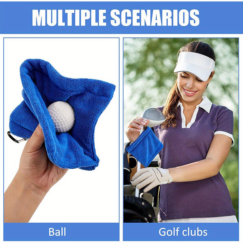 3 Pcs Golf Pocket Towel With Clip Portable Ball Cleaner 5.5x5.5inch