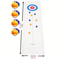 Tabletop Curling Game Fun Shuffleboard Pucks & Rollers Holiday Gift