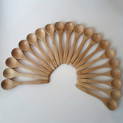 10pcs Wooden Long Handle Spoons for Home Coffee & Dishes