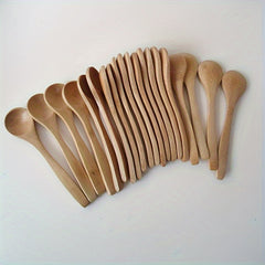 10pcs Wooden Long Handle Spoons for Home Coffee & Dishes