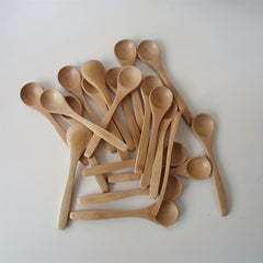 10pcs Wooden Long Handle Spoons for Home Coffee & Dishes