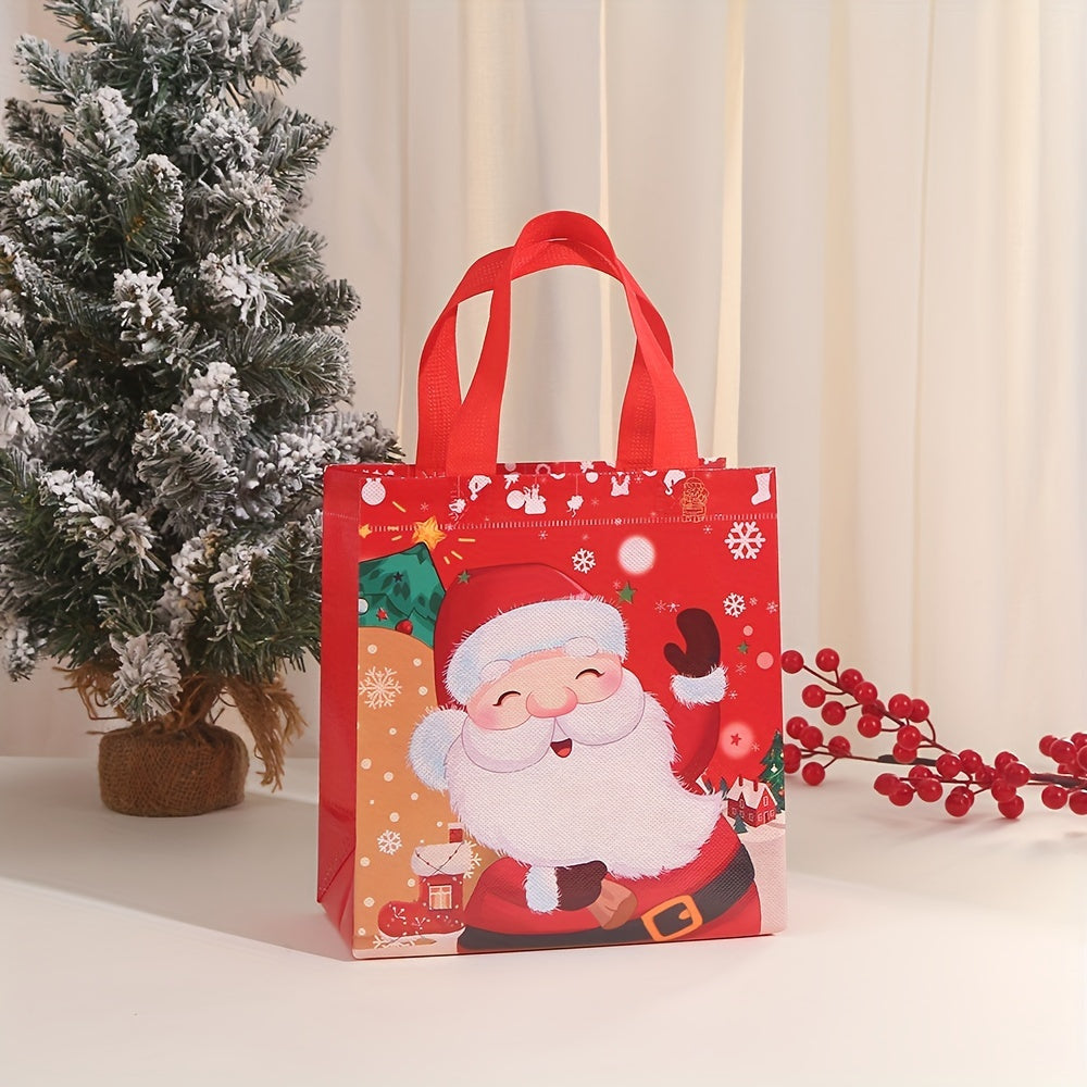 4pcs Reusable Xmas Gift Bags With Handles, Christmas Treat Bags
