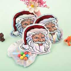 10pcs Santa Claus Ziplock Gift Bags Christmas Decorations