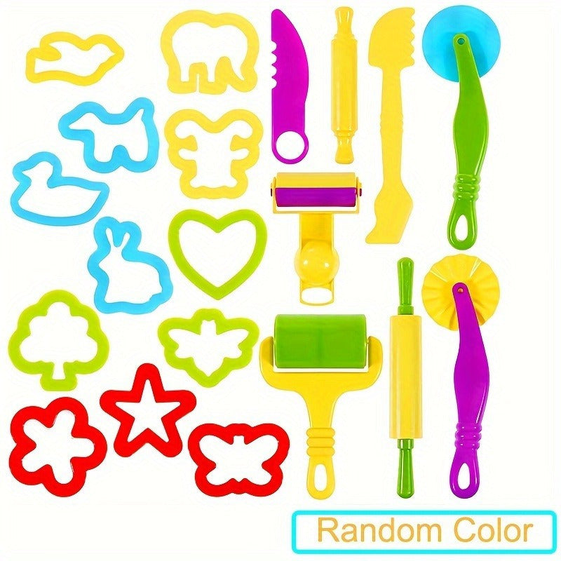 20pcs Play Dough Tools Set Shapes Cutters Rollers Party Favors Random