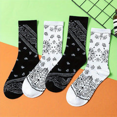 Geometric Pattern Socks Mid Tube Stockings