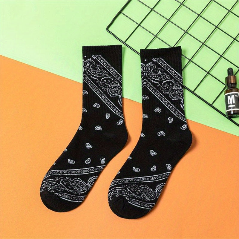 Geometric Pattern Socks Mid Tube Stockings