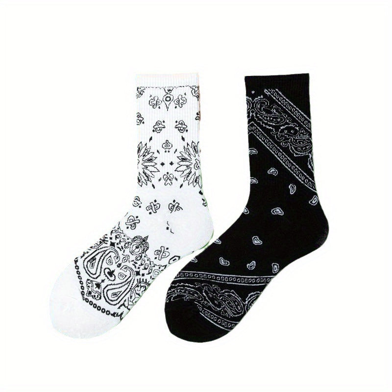 Geometric Pattern Socks Mid Tube Stockings
