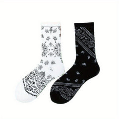 Geometric Pattern Socks Mid Tube Stockings