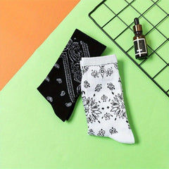 Geometric Pattern Socks Mid Tube Stockings