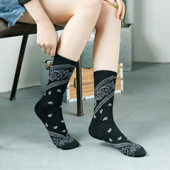 Geometric Pattern Socks Mid Tube Stockings