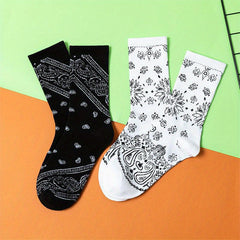 Geometric Pattern Socks Mid Tube Stockings
