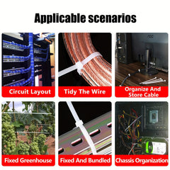 500 Clear Cable Zip Ties 22.68 KG Self Locking Nylon Zip Ties Indoor/Outdoor