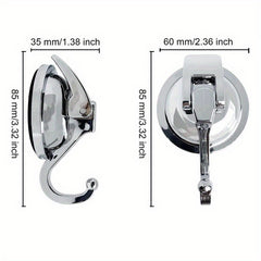 2pcs Round Suction Cup Hook No Punch Vacuum Sticky Hook Bathroom Rack