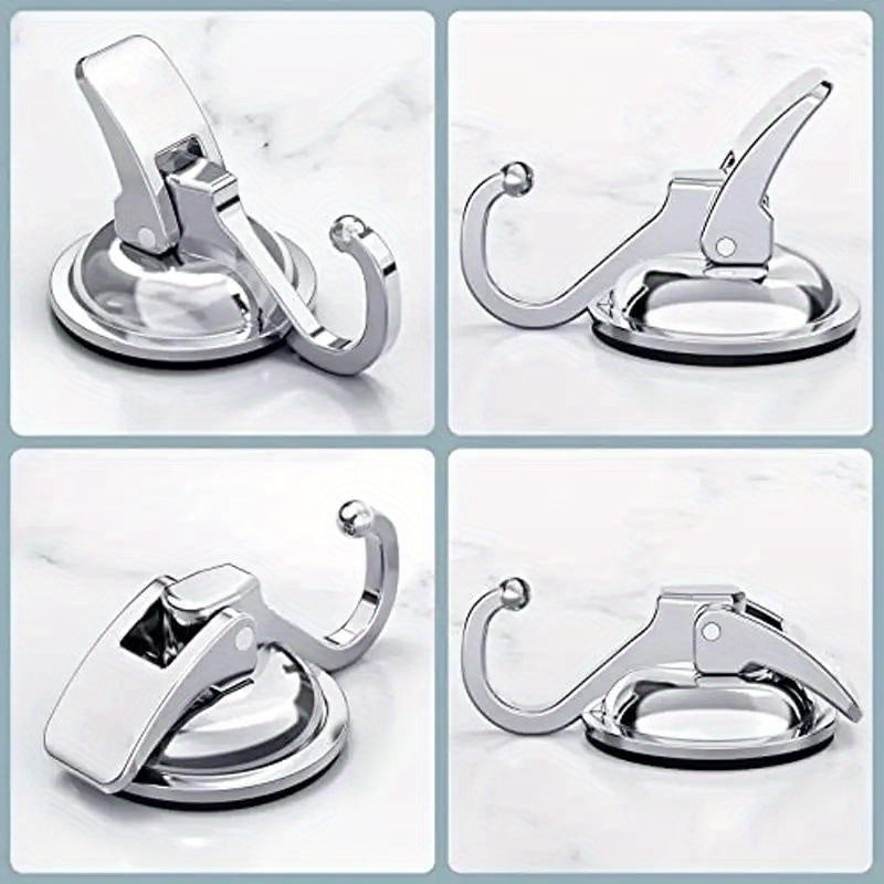 2pcs Round Suction Cup Hook No Punch Vacuum Sticky Hook Bathroom Rack