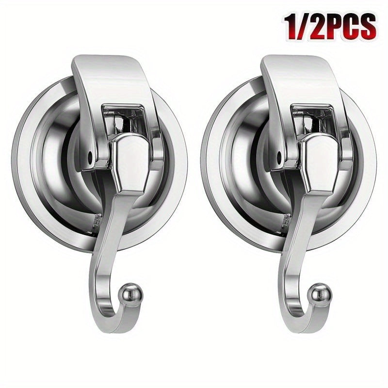 2pcs Round Suction Cup Hook No Punch Vacuum Sticky Hook Bathroom Rack