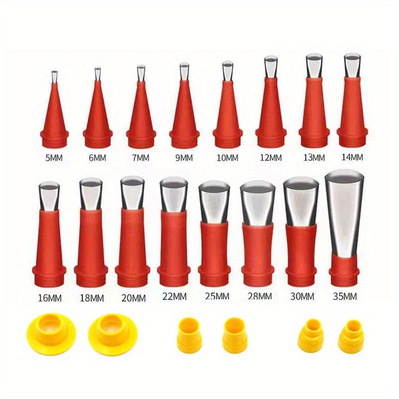 22pcs Caulking Nozzles Stainless Steel Caulk Nozzle Applicators With Bases