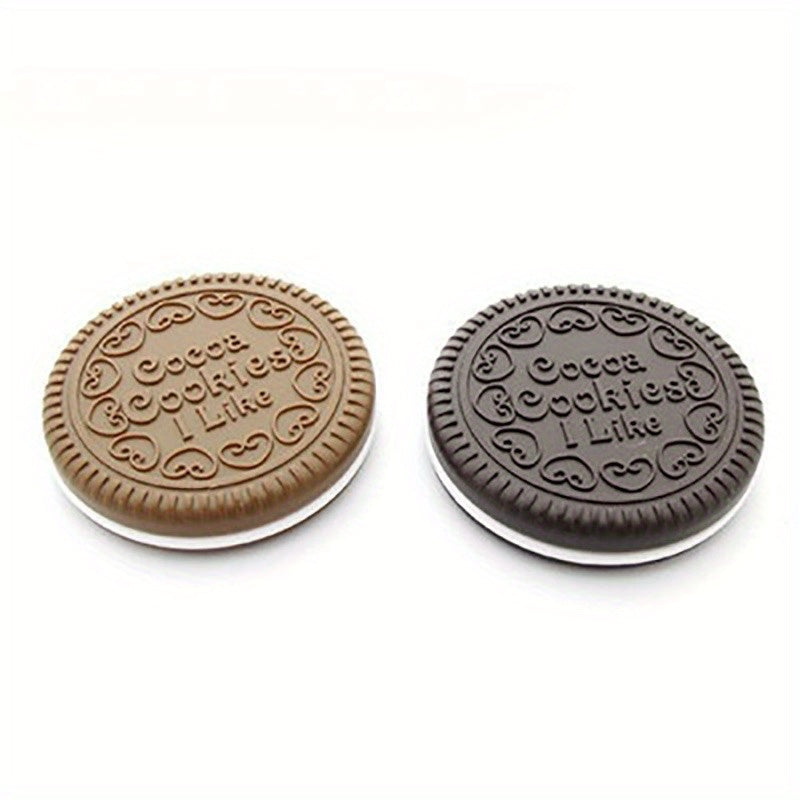 Mini Chocolate Cookie Biscuits Shape Compact Mirror With Comb