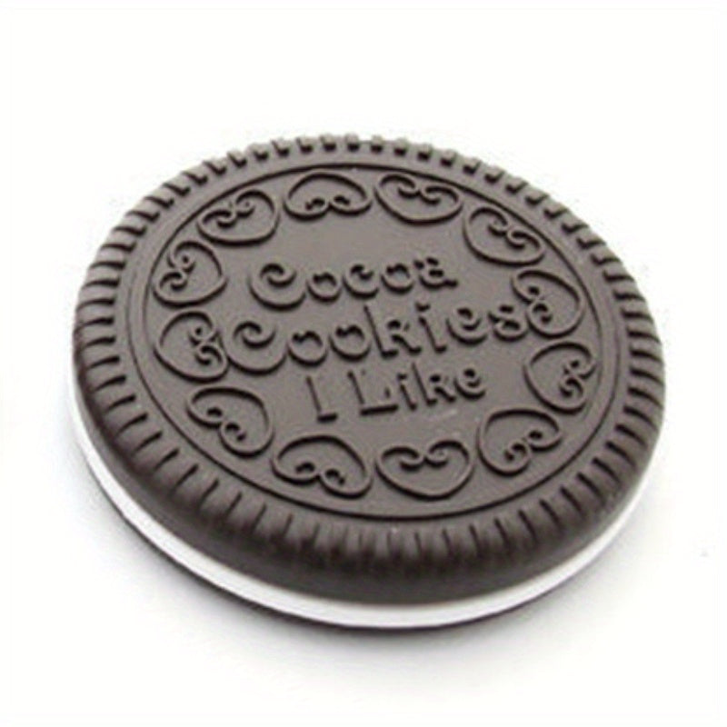 Mini Chocolate Cookie Biscuits Shape Compact Mirror With Comb