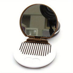 Mini Chocolate Cookie Biscuits Shape Compact Mirror With Comb