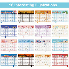1pc Desk Calendar 16 Months English Calendar 365 Days