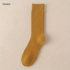 Men's Solid Crew Socks Warm Thermal Breathable Casual Unisex Socks