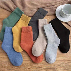 Men's Solid Crew Socks Warm Thermal Breathable Casual Unisex Socks