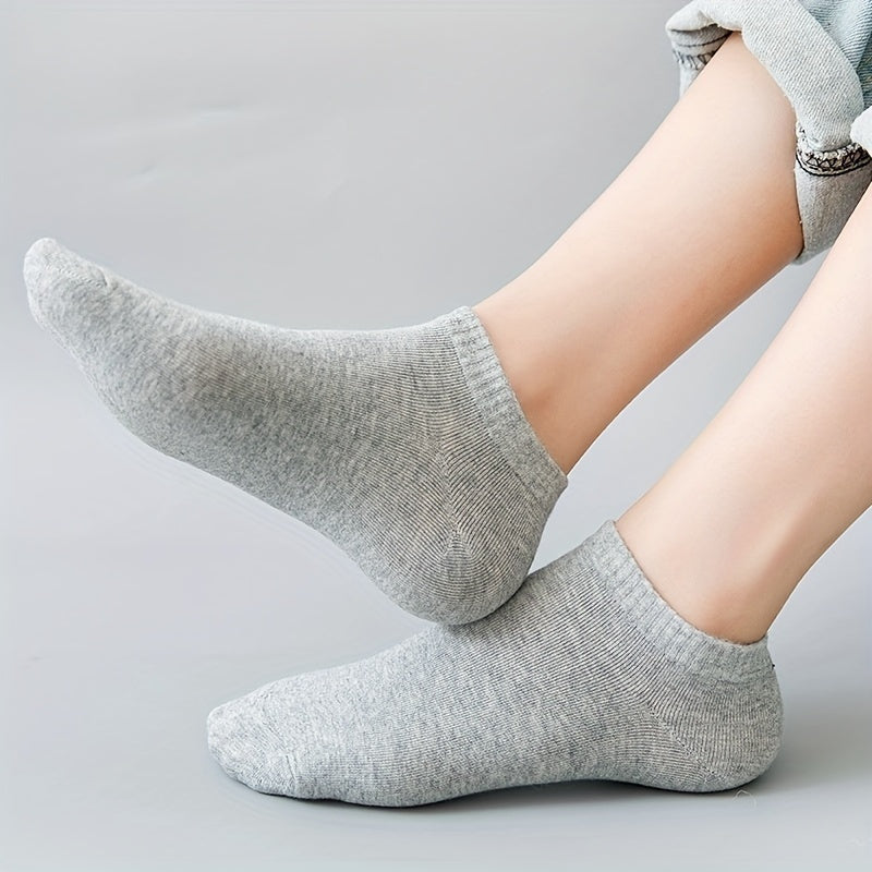10 Soft Ankle Socks Solid Low Cut Socks Women Men Stockings