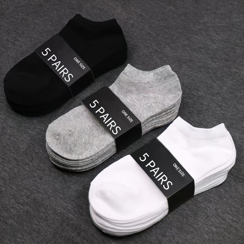 10 Soft Ankle Socks Solid Low Cut Socks Women Men Stockings
