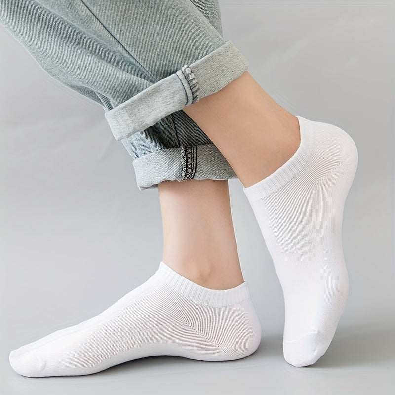 10 Soft Ankle Socks Solid Low Cut Socks Women Men Stockings