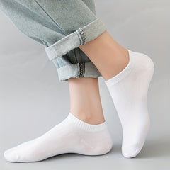 10 Soft Ankle Socks Solid Low Cut Socks Women Men Stockings