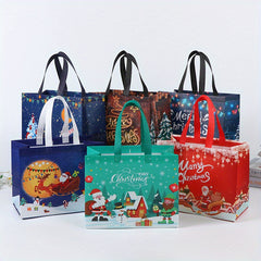 3pcs Christmas Gift Bag Large Capacity Portable Folding Tote Bag