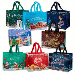 3pcs Christmas Gift Bag Large Capacity Portable Folding Tote Bag