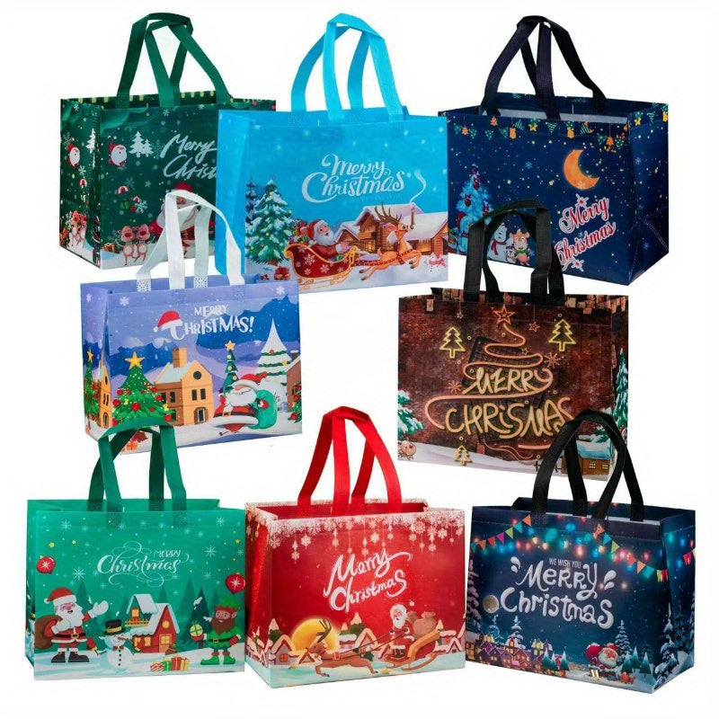 3pcs Christmas Gift Packaging Bag Large Capacity Portable Tote Bag