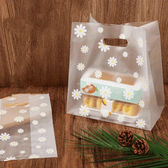 50pcs Die Cut Plastic Merchandise Shopping Bags With Handle Gift Bag