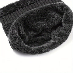 Winter Beanie Hat & Scarf Set Velvet Beanie Cap Warm Thickened Knitted Hat