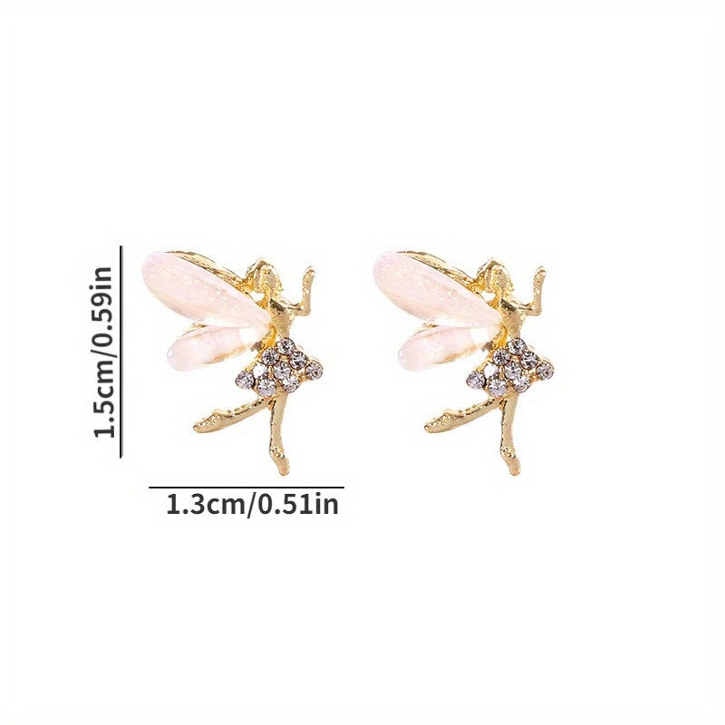 Dancing Elf Stud Earrings Christmas Angel Jewelry Gift