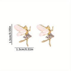 Dancing Elf Stud Earrings Christmas Angel Jewelry Gift