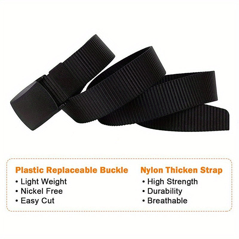 High Men's Golf Belt Automatic Buckle Nylon Belt for Outdoor Golf