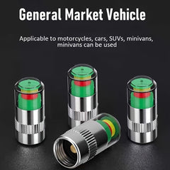 4pcs Car Tire Pressure Gauge Alarm Valve Cap Sensor