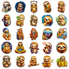 50pcs Sloth Vinyl Waterproof Stickers for DIY Guitar Skateboard