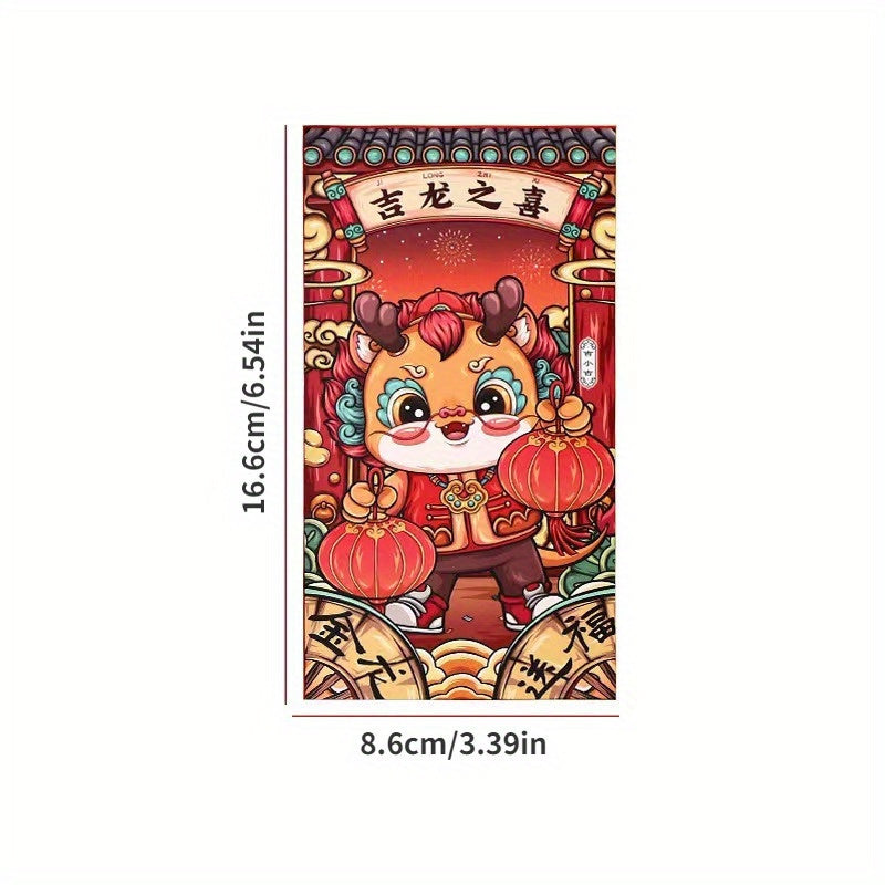 6pcs Year Envelopes Dragon Money Bag Happy New Year Red Envelope Cash Envelope