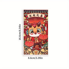 6pcs Year Envelopes Dragon Money Bag Happy New Year Red Envelope Cash Envelope
