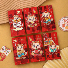 6pcs Year Envelopes Dragon Money Bag Happy New Year Red Envelope Cash Envelope