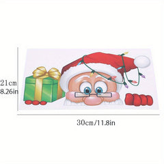 Santa Claus Elk Shop Hotel Christmas Window Glass Sticker