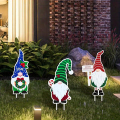 6pcs Christmas Gnome Garden Stake Hedge Top Decoration