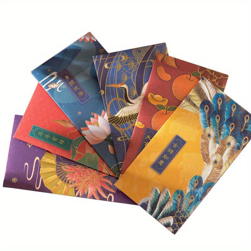 6pcs Classic Spring Lucky Money Blessing Chinese Red Envelopes