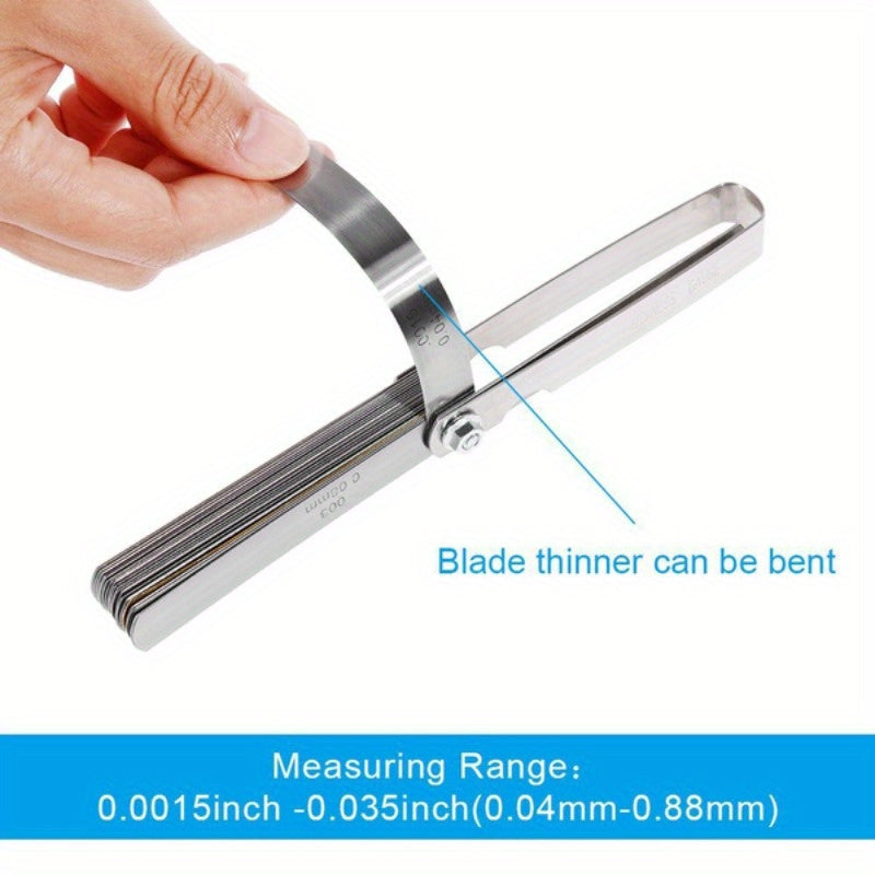 32 Blades Range Finder Feeler Gauge 0.04-0.88mm Gap Size Copper Sheet