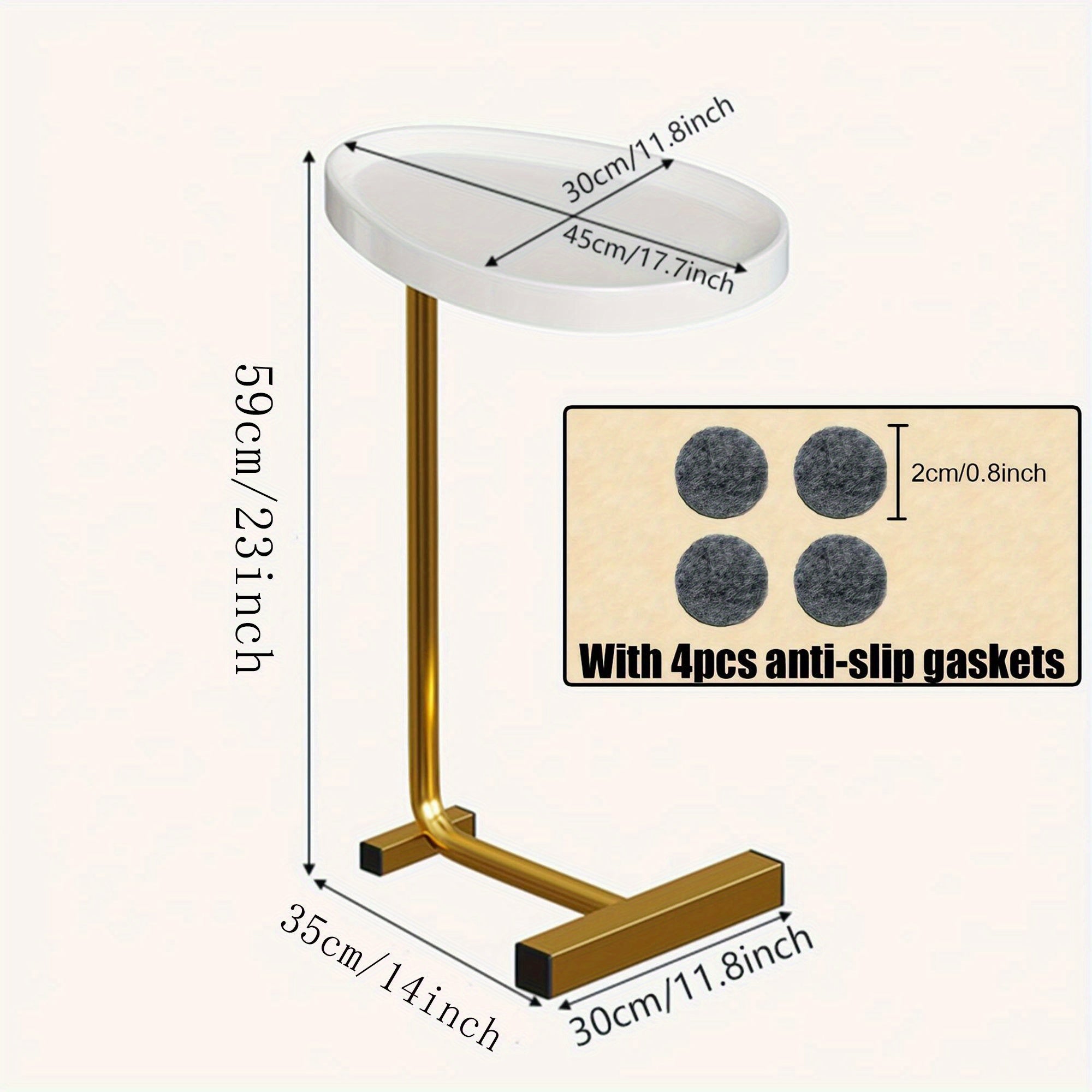 Golden Small Coffee Table Side Table Corner Table Bedside Table Living Room