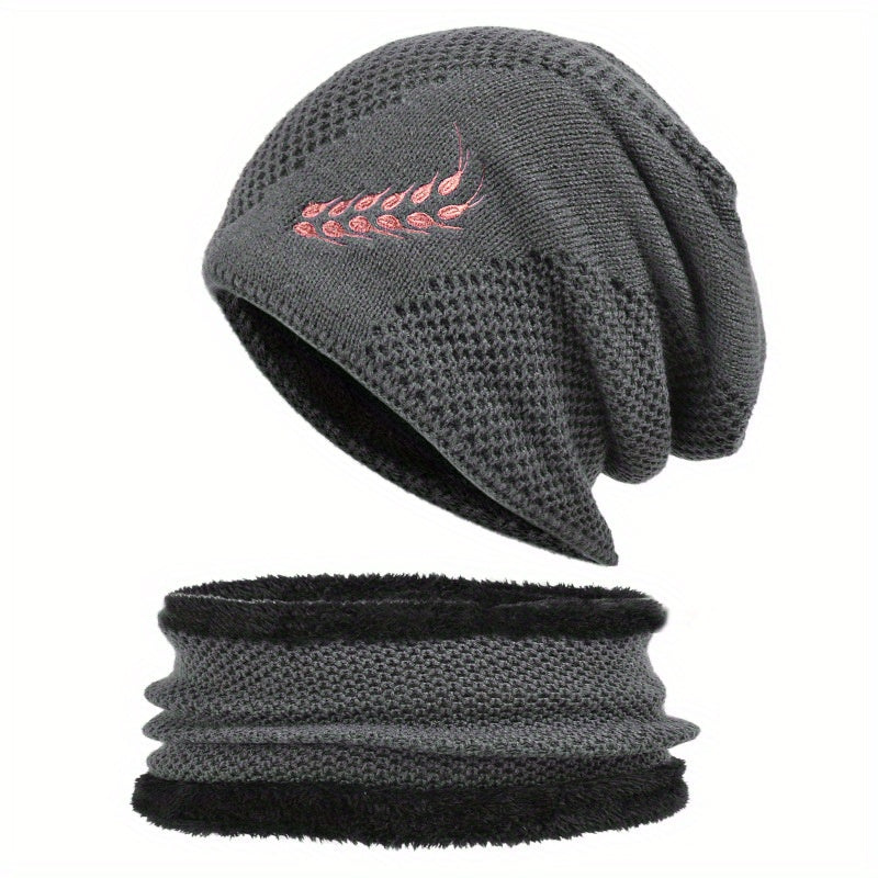 Winter Beanie Hat & Scarf Set for Men Warm Knitted Hat