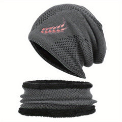 Winter Beanie Hat & Scarf Set for Men Warm Knitted Hat